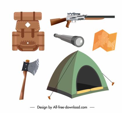 hunting job design elements personal utensils sketch