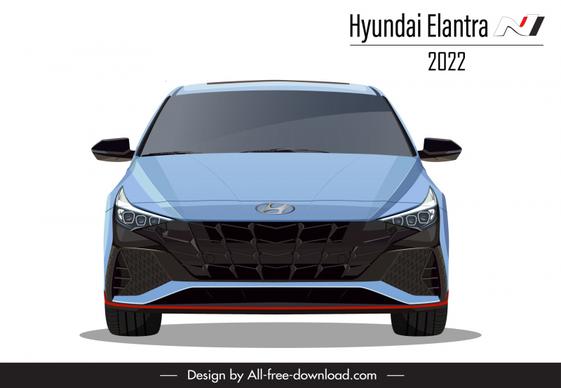 hyundai elantra n 2022 car model advertising template modern symmetric front view design 