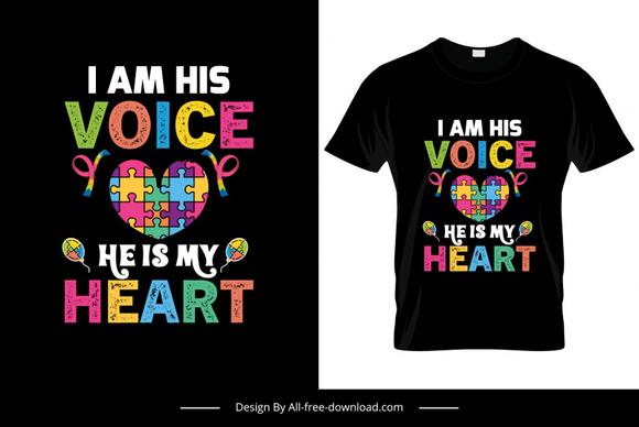 i am his voice he is my heart grunge retro heart puzzle joints decor