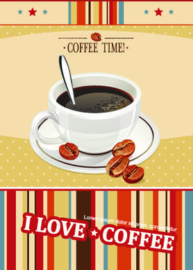 i love coffee theme poster design vector