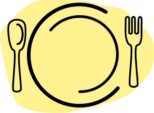 Iammisc Dinner Plate With Spoon And Fork clip art