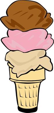 Ice Cream Cone (3 Scoop) clip art