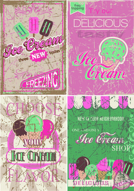 ice cream vintage grunge background vector