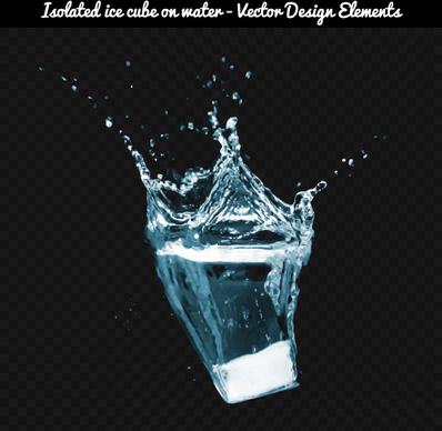 ice cube with water vector background