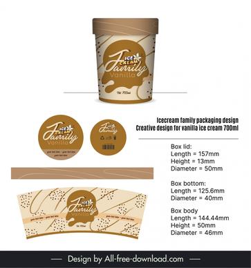 icecream vanilla packaging template elegant flat classic