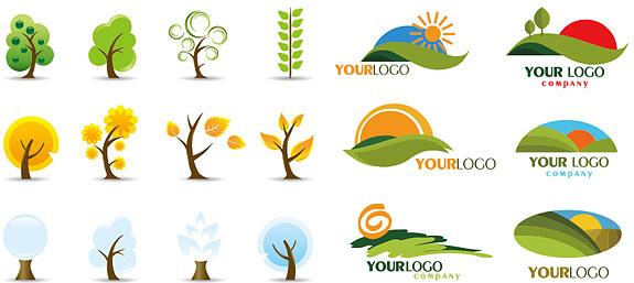 icon and logo trees vector