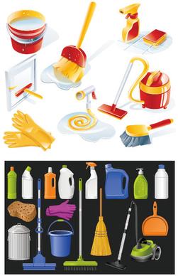 icon cleaning supplies vector