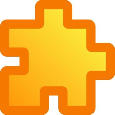 Icon Puzzle Yellow clip art
