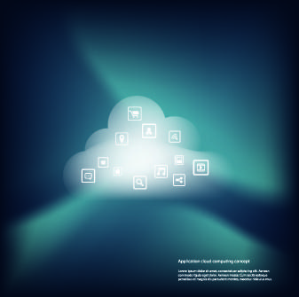 icons and cloud background vector
