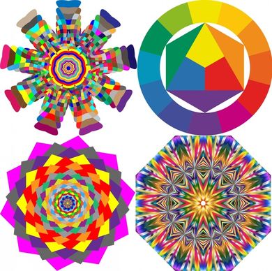 illusion pattern illustration in colorful circles