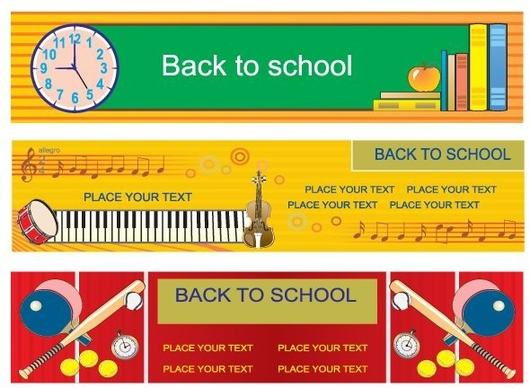 illustration style of education theme vector banner design templates 3