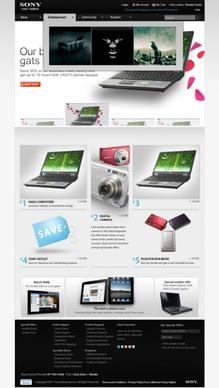imitation sony sony website pages template psd layered