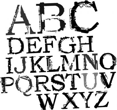 alphabet background artistic black white capital lettering decor