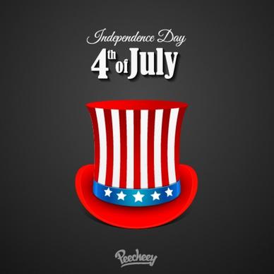 independence day poster with the hat in american style
