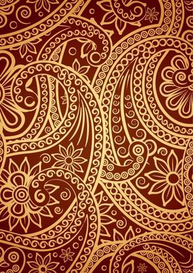 tradition pattern template flat flora curves sketch