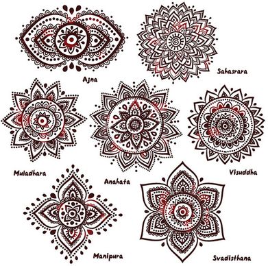india style ornament elements pattern vector