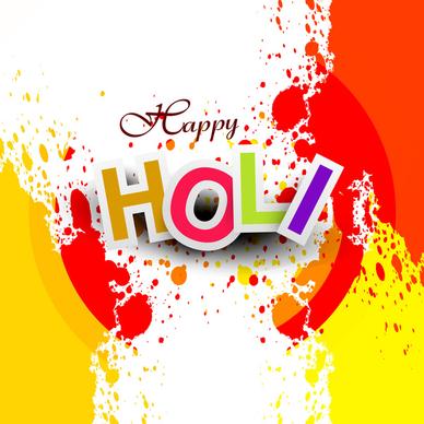 indian festival happy holi splash bright colorful celebrations vector design