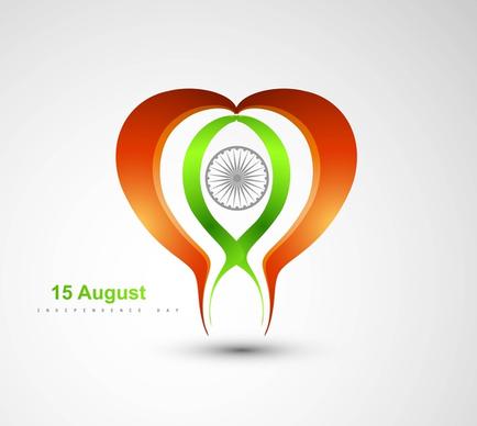 indian flag stylish heart vector illustration