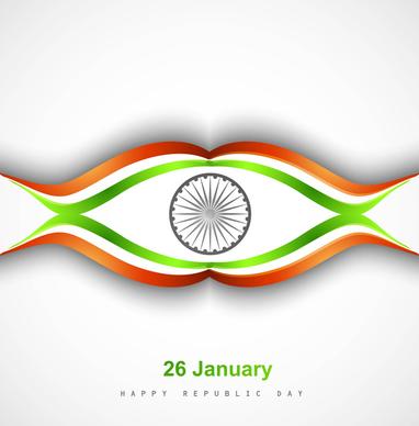 indian flag stylish tricolor wave vector