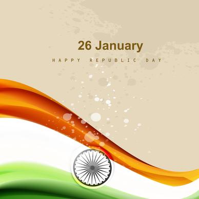 indian flag stylish wave illustration for independence day background vector
