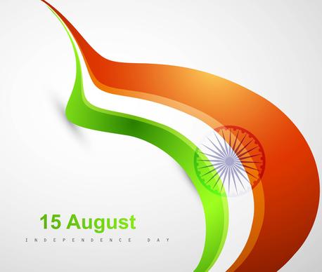 indian flag stylish wave vector illustration