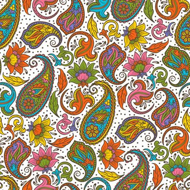 indian paisley seamless pattern vector