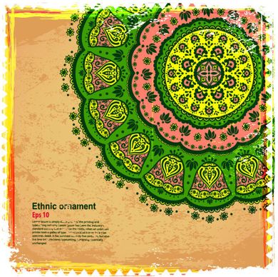 indian style floral ornament vector graphics