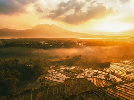 indonesia countryside picture contrast sunset scene