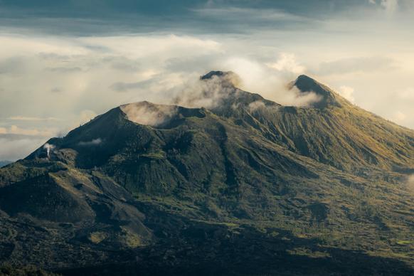 indonesia nature scenery picture contrast mountain peak scene 