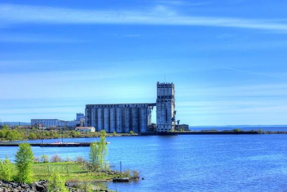 industry on lake superior in thunder bay ontario canada