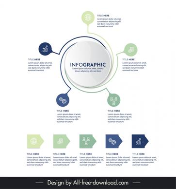 infographic 5 elements template elegant dynamic circle layout 