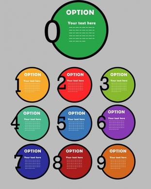 infographic background colorful flat round numbers decor