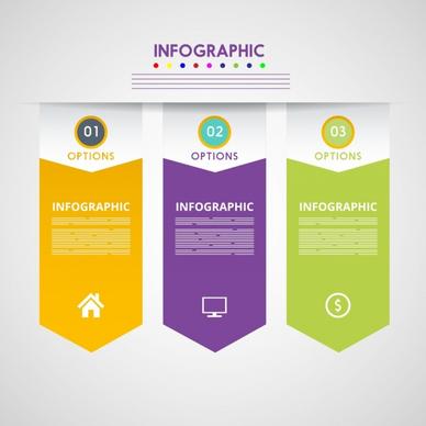 infographic background template colorful arrows decor