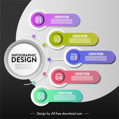 infographic banner colorful modern flat shapes decor