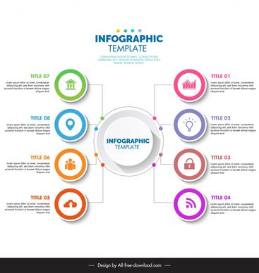 infographic circle template elegant modern symmetry 