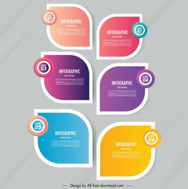 infographic decor elements modern colorful flat rounded shapes
