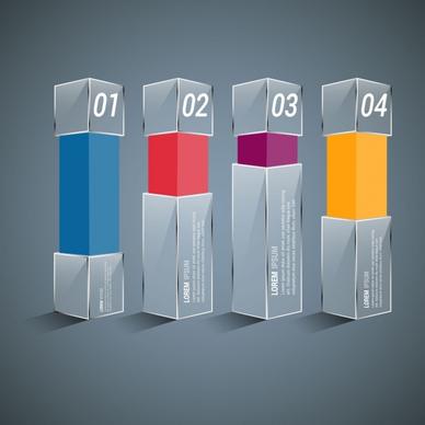 infographic design 3d colored column chart style