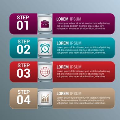 infographic design elements colored horizontal style