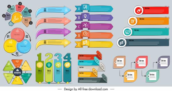 infographic design elements colorful classical shapes sketch