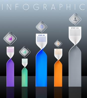 infographic design elements multicolored twisted vertical bars
