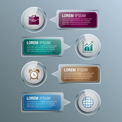 infographic design elements shiny speech baubles style