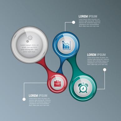 infographic design set modern shiny circle decoration