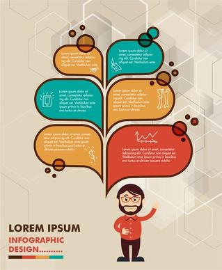 infographic design with human and speech baubles