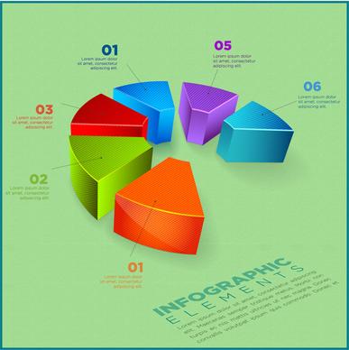 infographic elements design with 3d cut pie chart