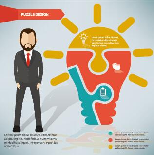 infographic elements with businessman vector template
