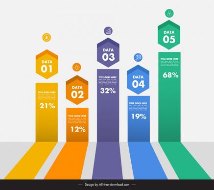 infographic graph template vertical tabs geometry design 