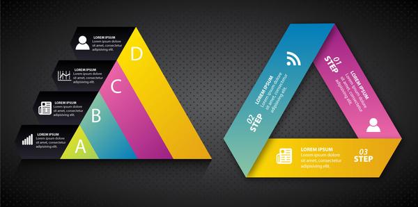 infographic illustration with abstract colorful triangles