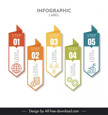 infographic label template design element modern vertical tabs