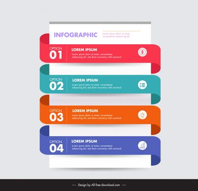 infographic list template elegant 3d ribbon