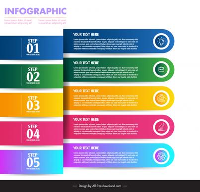 infographic list template elegant colorful horizontal bars